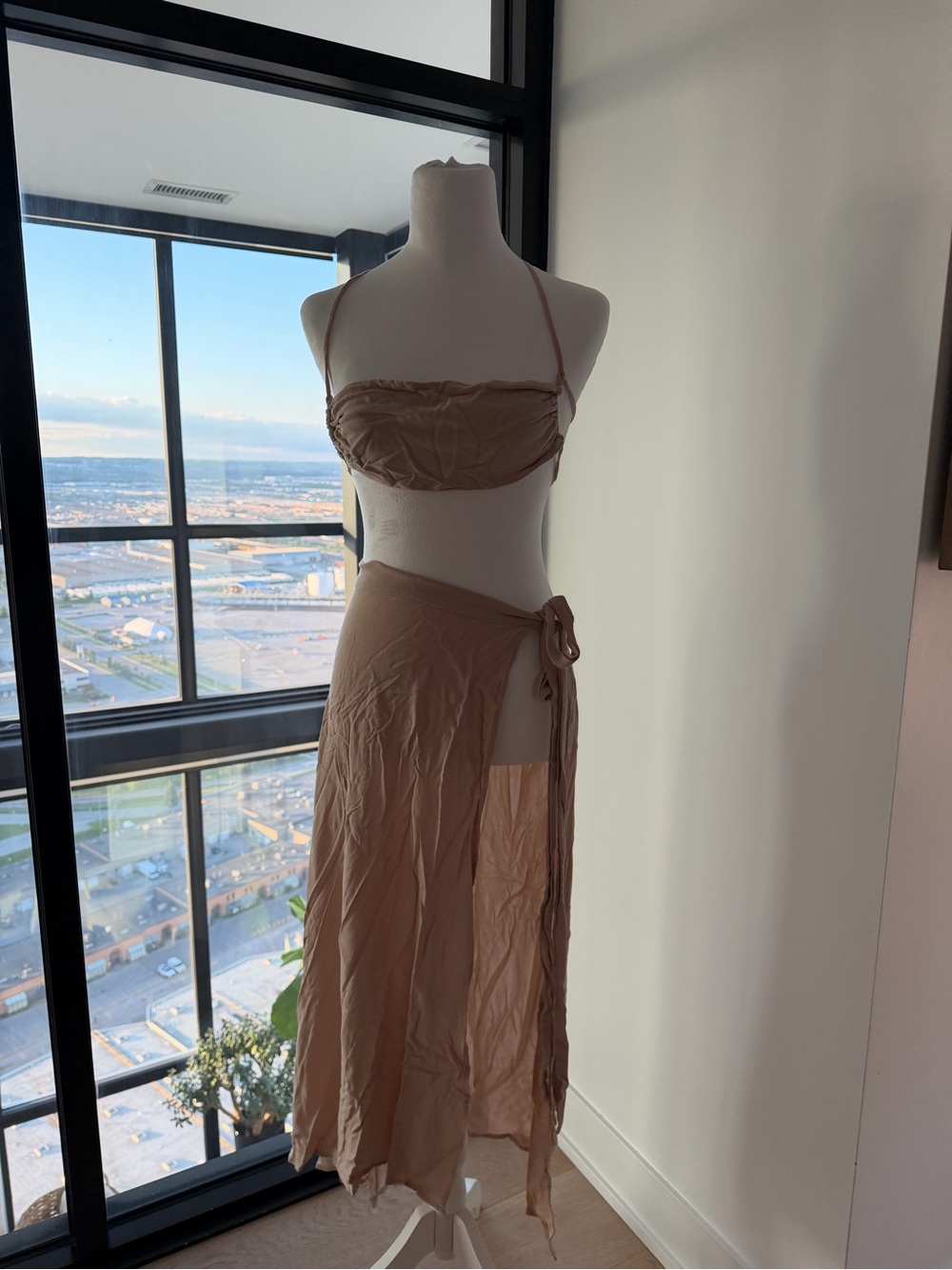 REVOLVE Tan Two-Piece Swim Coverup Set